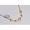 Womens Diamond Bead Station Necklace 18K Two Tone Gold 40"
