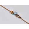 Womens Diamond Bead Station Necklace 18K Two Tone Gold 40"