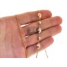 Womens Diamond Bead Station Necklace 18K Two Tone Gold 40"