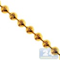 Yellow Gold Sterling Silver Army Moon Cut Bead Chain 2 mm