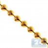 Yellow Gold 925 Sterling Silver Army Moon Cut Bead Unisex Chain 2 mm