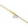 Yellow Gold 925 Sterling Silver Army Moon Cut Bead Unisex Chain 2 mm