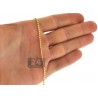 Yellow Gold 925 Sterling Silver Army Moon Cut Bead Unisex Chain 2 mm