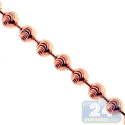 Rose Gold Sterling Silver Army Moon Cut Bead Chain 2 mm