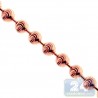 Rose Gold 925 Sterling Silver Army Moon Cut Bead Unisex Chain 2 mm