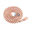 Rose Gold 925 Sterling Silver Army Moon Cut Bead Unisex Chain 2 mm
