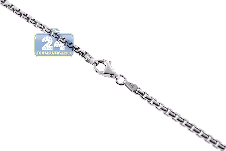 Sterling Silver 2.3mm Box Chain Necklace – 925 Solid Silver – 16 To 24 Inch – Italy