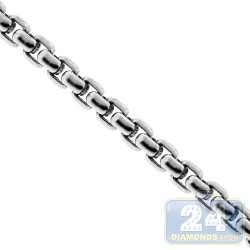 Solid Sterling Silver Round Box Mens Chain 3.5 mm