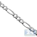 925 Sterling Silver Figaro Solid Link Mens Chain 5 mm