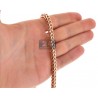 Rose 925 Silver Hollow Franco Mens Chain 5 mm 24 26 28 30 inch