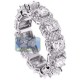 18K White Gold 3.44 ct Princess Diamond Womens Eternity Ring