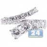 18K White Gold 4.30 ct All Way Diamond Womens Bypass Ring