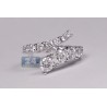 18K White Gold 4.30 ct All Way Diamond Womens Bypass Ring