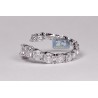 18K White Gold 4.30 ct All Way Diamond Womens Bypass Ring