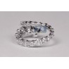 18K White Gold 4.30 ct All Way Diamond Womens Bypass Ring