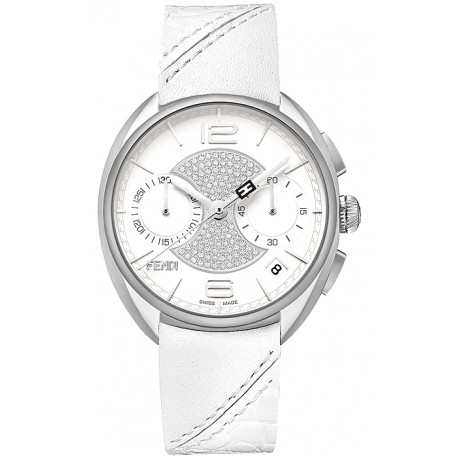 F212014041D3 Fendi Momento St. Valentines Diamond White Watch