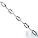 Sterling Silver Fancy Diamond Cut Link Womens Chain 3 mm