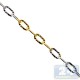 Italian Two Tone Silver Fancy Diamond Cut Link Womens Chain 2.5 mm