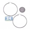 Italian Sterling Silver Diamond Cut Round Hoops Womens Earrings 3 mm