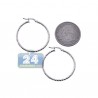 Sterling Silver Diamond Cut Womens Round Hoop Earrings 2 mm