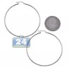 Sterling Silver Diamond Cut Womens Round Hoop Earrings 2 mm