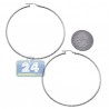 Sterling Silver Diamond Cut Womens Round Hoop Earrings 2 mm