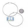 Sterling Silver Diamond Cut Womens Round Hoop Earrings 2 mm