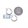 Polished Sterling Silver Womens Round Hoop Earrings 3 mm 3 inch