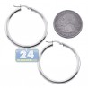 Polished Sterling Silver Womens Round Hoop Earrings 3 mm 3 inch
