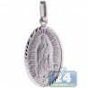 Italian Sterling Silver Virgin Mary Oval Medallion Pendant