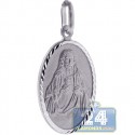 Italian Sterling Silver Jesus Christ Oval Medallion Pendant