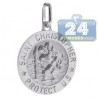 Italian Sterling Silver St. Christopher Protect Us Medallion