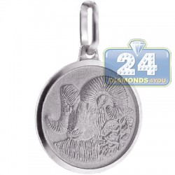 Aries Zodiac Sign Round Medallion Pendant 925 Sterling Silver