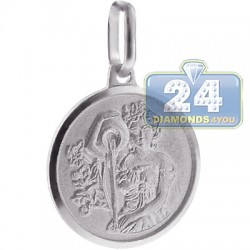 925 Sterling Silver Virgo Zodiac Sign Round Medallion Pendant
