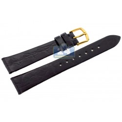 Hadley Roma Matte Black Genuine Alligator Leather Watch Strap MS823
