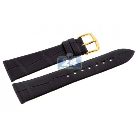 Hadley Roma Matte Black Alligator Leather Watch Band MS823