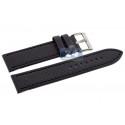 Hadley Roma Carbon Black Stitch Leather Watch Band MS847