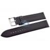 Hadley Roma Carbon Black Stitch Leather Watch Band 22 mm MS847