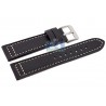 Hadley Roma Black Saddle Leather Watch Band 22 mm MS851