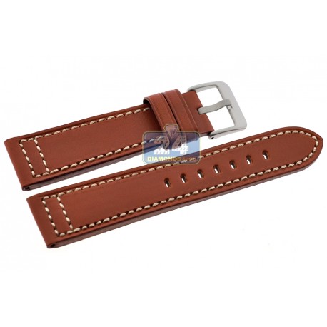 Hadley Roma Tan Genuine Saddle Leather Watch Band 22 mm MS851