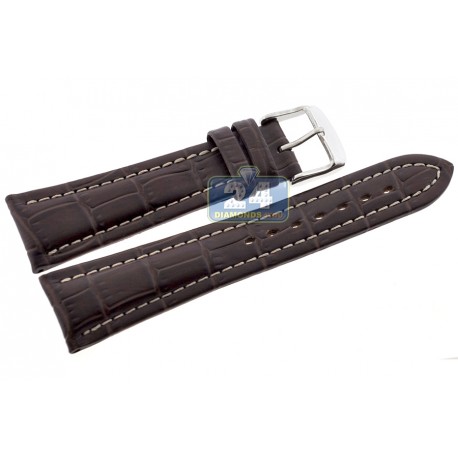 Hadley Roma Brown Calfskin Leather Watch Band 22 mm MS895