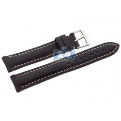 Hadley Roma Black Genuine Leather Watch Band MSM891