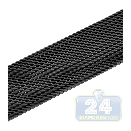 Hadley Roma Black Mesh Link Steel Watch Band MB3838-B