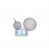 Sterling Silver Libra Zodiac Sign Round Medallion Pendant