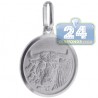 Sterling Silver Taurus Zodiac Sign Round Medallion Pendant
