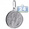 Italian Sterling Silver Scorpio Zodiac Sign Round Pendant