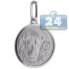 925 Sterling Silver Leo Zodiac Sign Round Medallion Pendant