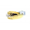 14K Yellow Gold 0.10 ct Diamond Womens Antique Greek Key Pattern Ring