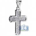 925 Sterling Silver Pattern Cross Mens Pendant