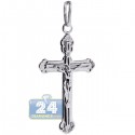 925 Sterling Silver Jesus Christ Vintage Cross Mens Pendant